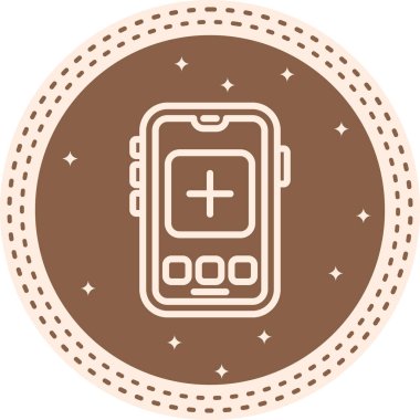 line-art smartphone with a plus sign on the screen, suitable for apps or web pages