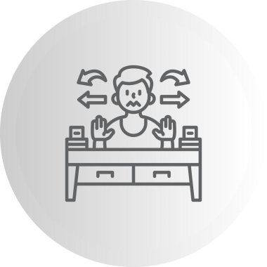 Dikkati dağınık Minimum Düz Kullanıcı Deneyimi Sembolü