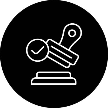 Onaylanmış Pul Web simgesi, vektör illüstrasyonu