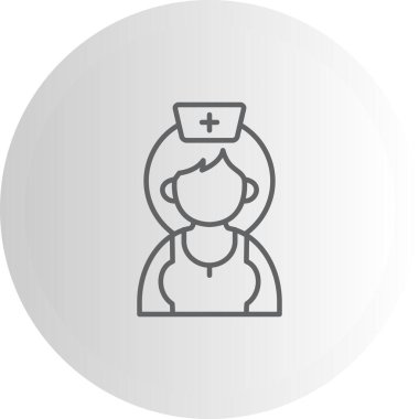 Bu tıbbi hemşire illüstrasyonu, geleneksel hemşire şapkası ile doğrusal karakter tasarımı içeren uygulamalar veya web sayfaları için uygundur..