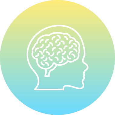 Beyin satırı simgesi, vektör çizim