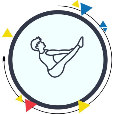 Tekne Pozu Simgesi. yoga dengesi duruşu