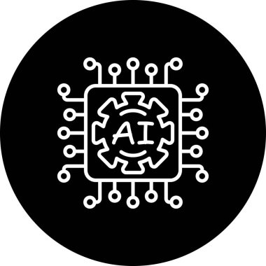 Yapay zeka satırı simgesi, vektör çizim