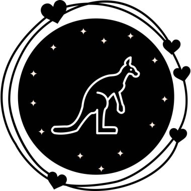 Kanguru Web simgesi vektör illüstrasyonu