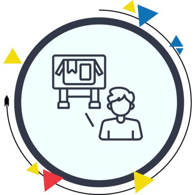 sunum web simgesi vektör illüstrasyonu