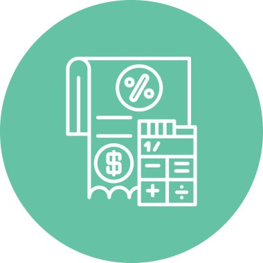 Bütçe Hesap Makinesi Zarif Dijital Tasarım Sembolü