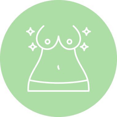 Göğüs simgesi basit düz illüstrasyon