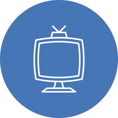 Televizyon simgesi basit düz illüstrasyon