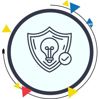 Fikir ampul simgesi, vektör illüstrasyonu basit tasarım