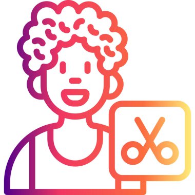 makaslı erkek avatar simgesi, vektör illüstrasyon tasarımı