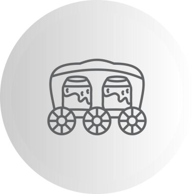 Carriage Premium Minimal Düz Vektör İllüstrasyonu