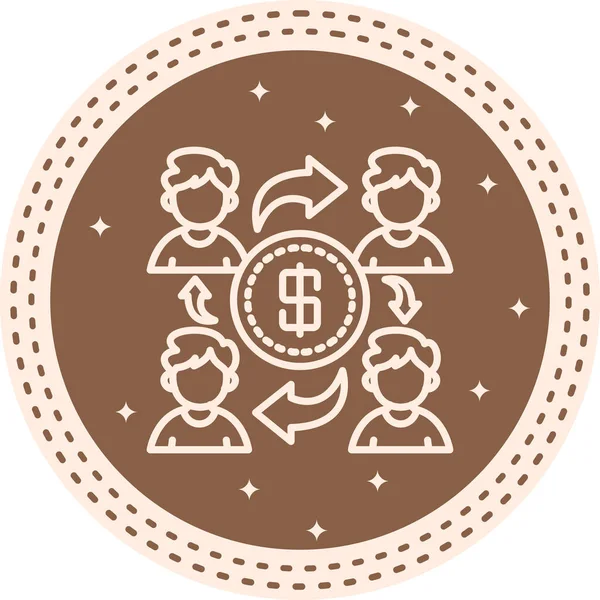 Para Dağıtım web simgesi vektör illüstrasyonu