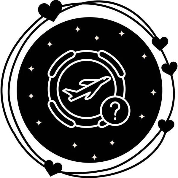 Soru işaretli basit bir uçak grafik simgesi