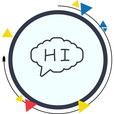 Konuşma balonu çizgisi simgesi, metin basit illüstrasyonlu web etiketi