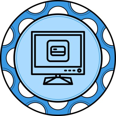 Kredi Kartı Çizgisi Simgesi Basit Görüntü Beyaz Arkaplanda İzole Edildi