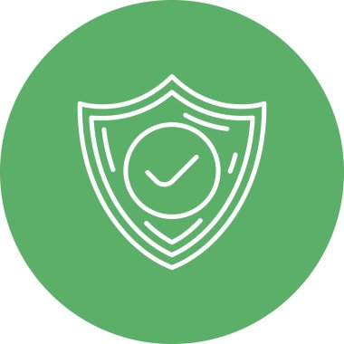 Beyaz daire üzerindeki taslak simge, kalkanı işaretli olarak tasvir eder. Güvenli Erişim kavramı