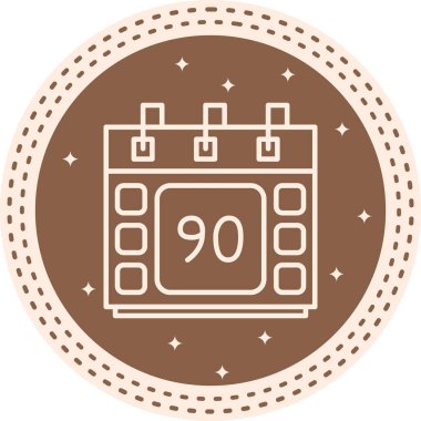 90 numaralı basit takvim simgesi