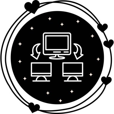 Bilgisayar Ağı Profesyonel Temiz Düz Grafik Özelliği