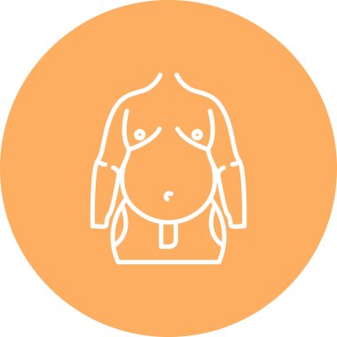 Şişman bir erkek gövdesinin çizgi çizimi