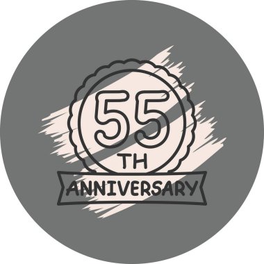 55. yıldönümü rozet ikonu. logo uygulamalarda ya da web sayfalarında kullanılabilir