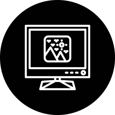 Manzaralı televizyon ekranı. Görsel içerik