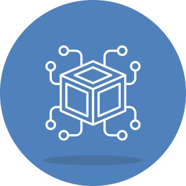 Blockchain simgesi, basit düz resimleme