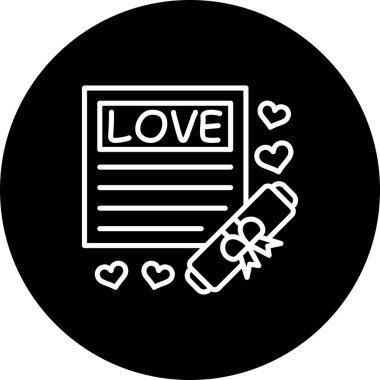 Aşk ve kalplerle beyaz bir çizgi çiziyor.