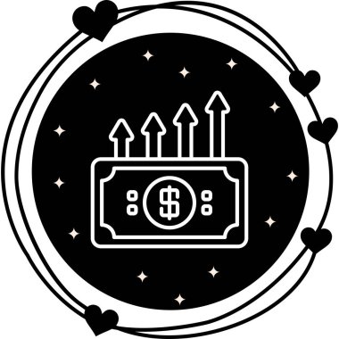 Bankacılık uygulamaları veya ticaret sayfaları için uygun bir banknot ve yükselen okları gösteren mali iş grafikleri.