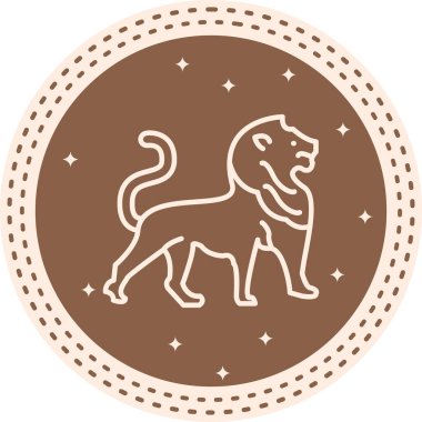 aslan simgesi vektör çizimi tasarımı
