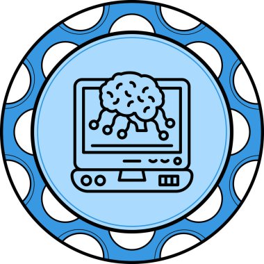 Yapay zeka satırı simgesi, vektör çizim