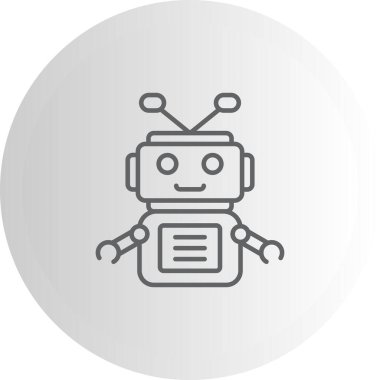 Bot Minimum Düz Kullanıcı Deneyimi Sembolü