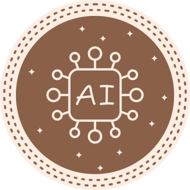 Yapay zeka satırı simgesi, vektör çizim