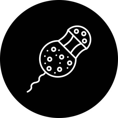 Jimnastik salonu Dinoflagella alga simgesi, basit çizgi illüstrasyonu