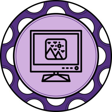 Manzaralı televizyon ekranı. Görsel içerik