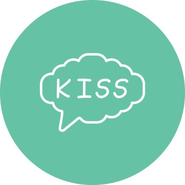 Konuşma balonu çizgisi simgesi, metin basit illüstrasyonlu web etiketi