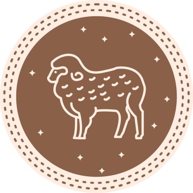 Koyun ikonu vektör illüstrasyon tasarımı