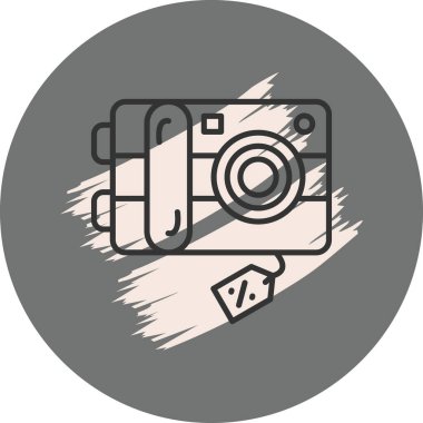 Kamera Düz Simgesi, Basit İllüstrasyon