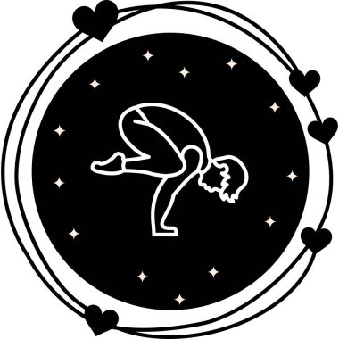 Crow Poz Simgesi. yoga kolu dengesi poz simgesi