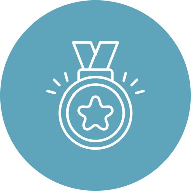 Ödül Satırı Simgesi Basit Görüntü Beyaz Arkaplanda İzole Edildi