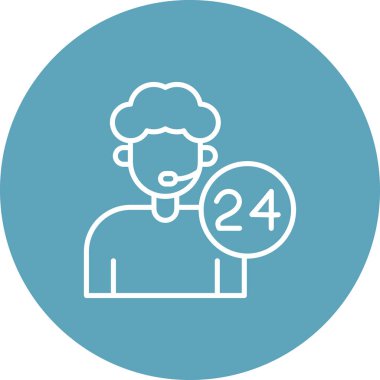 Müşteri Hizmetleri Ajanı Simgesi, vektör illüstrasyonu