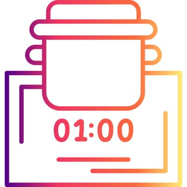 Yemek Pişirme Asgari Düz Vektör İllüstrasyonu