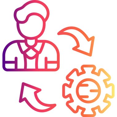 Çalışanların web simgesi, basit vektör illüstrasyonu