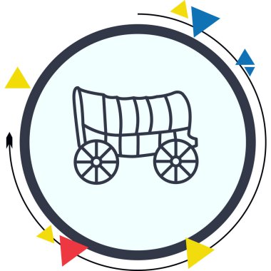 Eski Wagon Modern Dengeli Marka Vektörü Sembolü