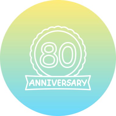 80 yıl dönümü logosu. Mobil uygulamalar için simge