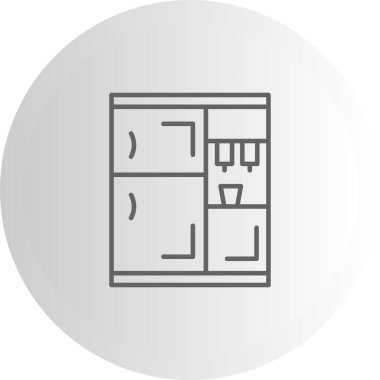 Modern buzdolabı simgesinin vektör çizimi