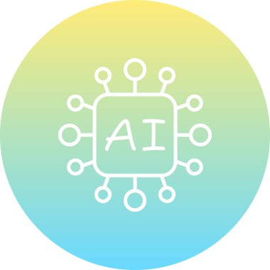 Yapay zeka satırı simgesi, vektör çizim