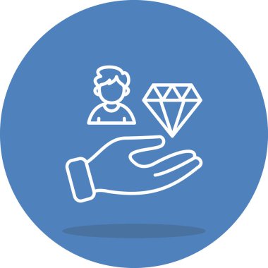 Elle tutulan elmaslı Müşteri Değer simgesi