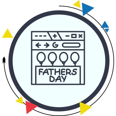 Babalar Günü için web sayfası ve logo. Basit simge