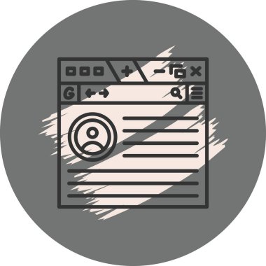 Web sitesi Profili Minimum Düz Kullanıcı Deneyimi Sembolü