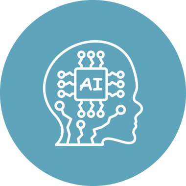 Yapay zeka satırı simgesi, vektör çizim